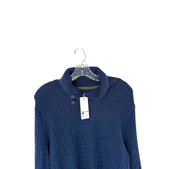 Arturo Calle Sweater Men's Blue Cross Neck Preppy Cable Knit Sweater  Small - Picture 3 of 10